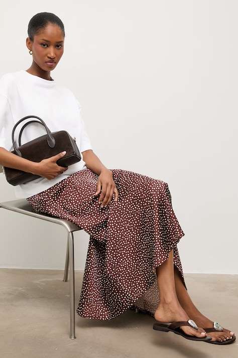 Answear.LAB spódnica brązowa w groszki