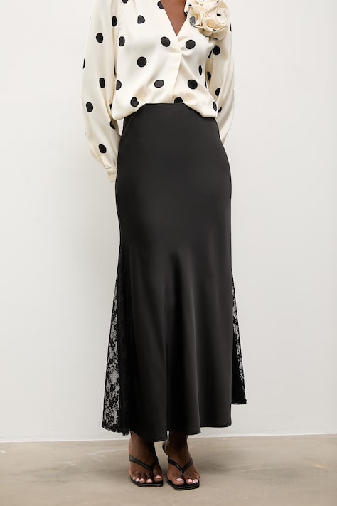 Answear.LAB spódnica kolor czarny maxi rozkloszowana