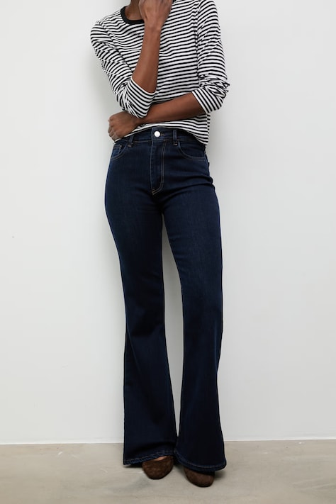 Answear.LAB jeansy flare damskie granatowe