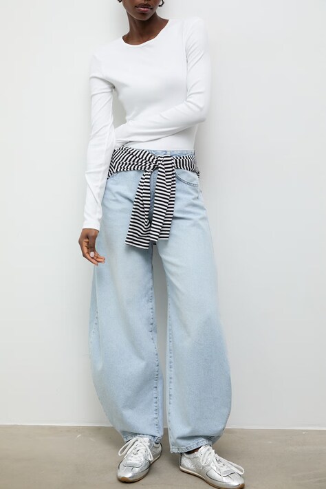 Answear.LAB jeansy slouchy damskie niebieskie