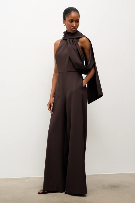 Answear.LAB kombinezon kolor brązowy