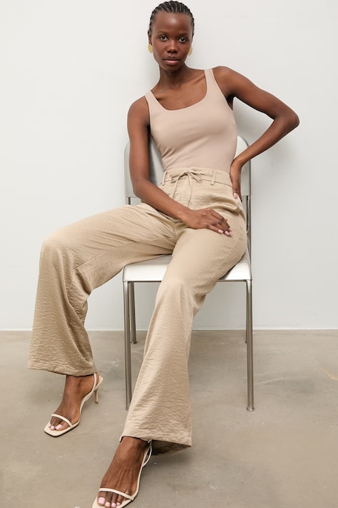 Answear.LAB spodnie damskie beżowe high waist