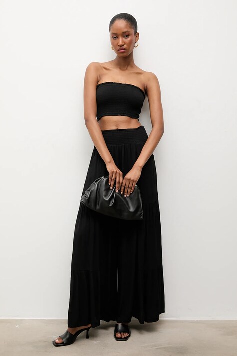 Answear.LAB spodnie damskie kolor czarny szerokie high waist