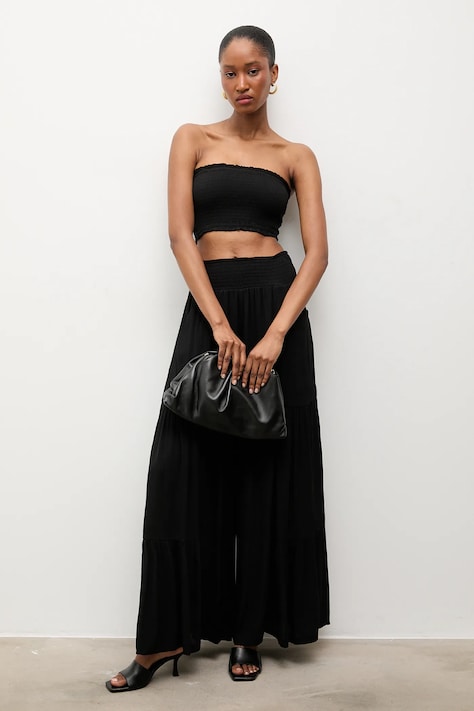 Answear.LAB spodnie damskie kolor czarny szerokie high waist