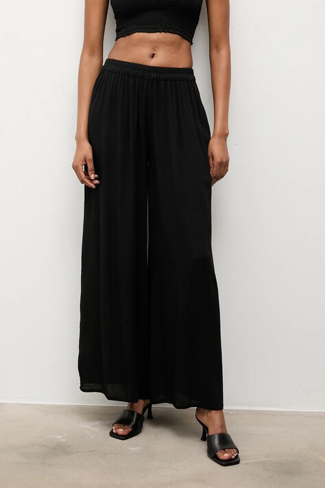 Answear.LAB spodnie damskie kolor czarny szerokie high waist