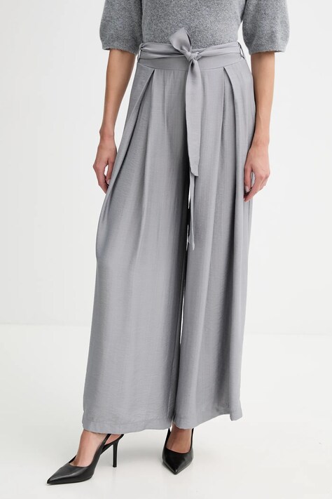 Answear.LAB spodnie damskie kolor szary szerokie high waist