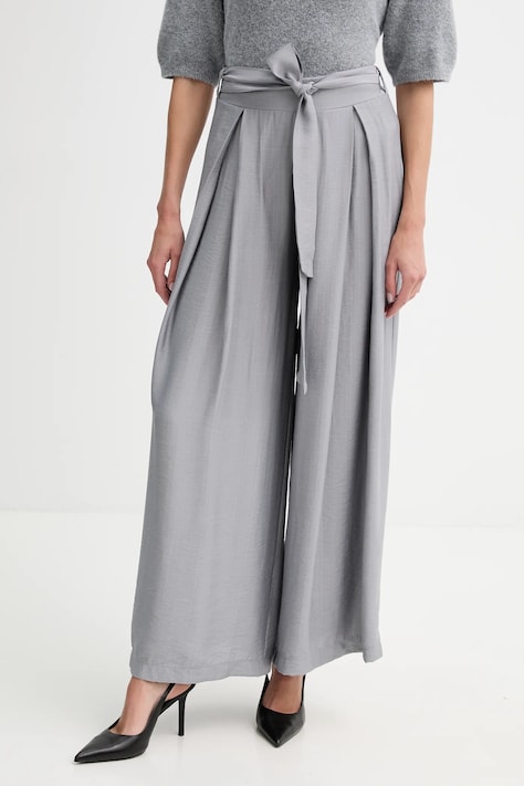 Answear.LAB spodnie damskie kolor szary szerokie high waist