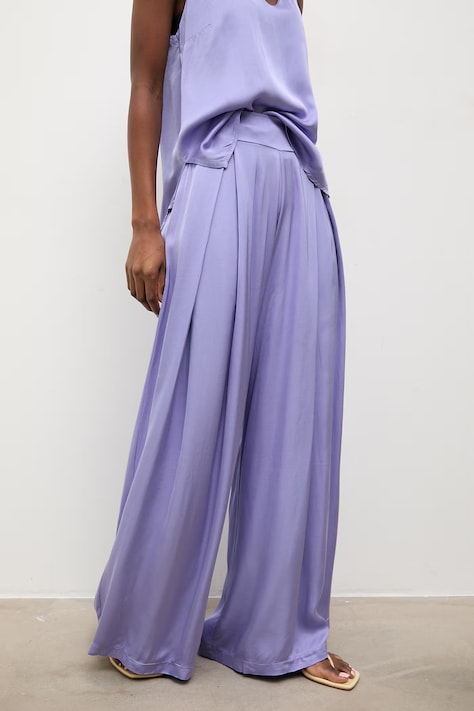 Answear.LAB spodnie damskie z wiskozy fioletowe high waist