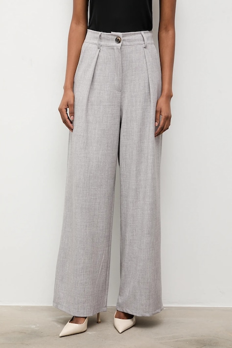 Answear.LAB spodnie damskie kolor szary proste high waist