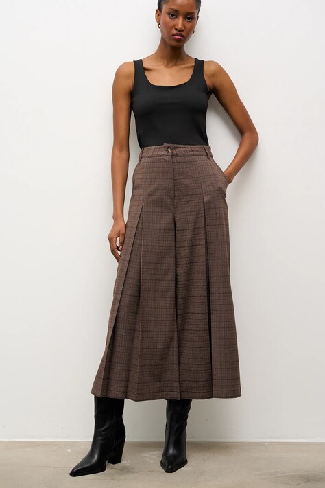 Answear.LAB spodnie damskie kolor brązowy szerokie high waist