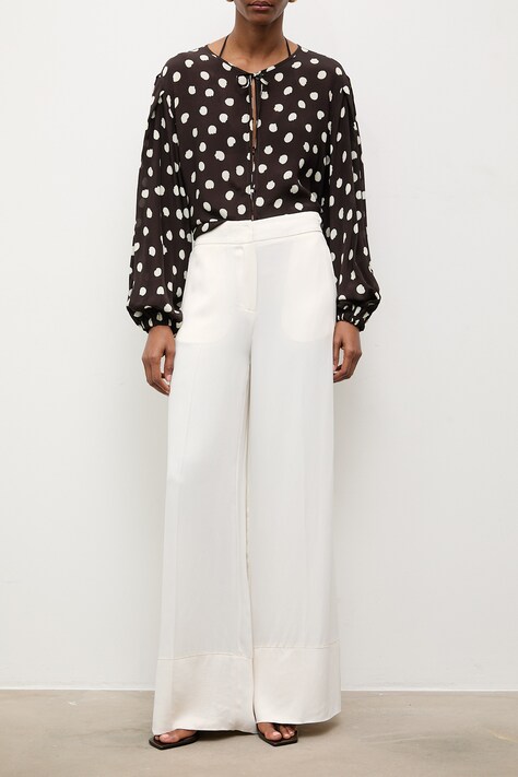 Answear.LAB spodnie damskie beżowe high waist