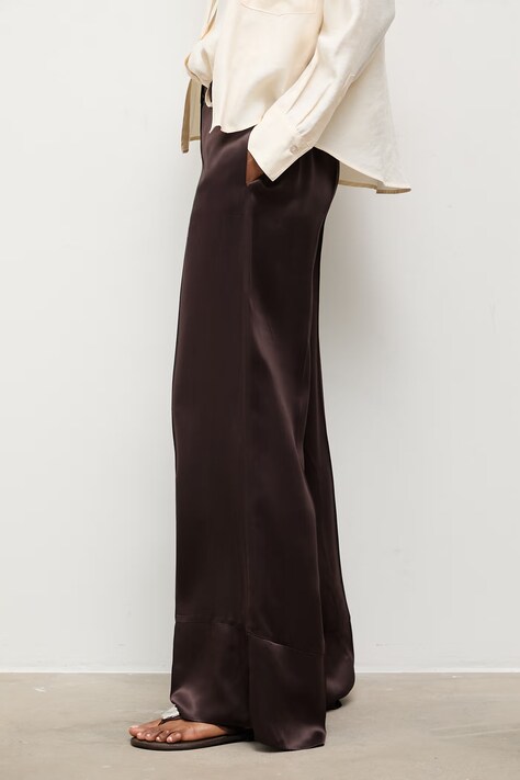 Answear.LAB spodnie damskie brązowe high waist