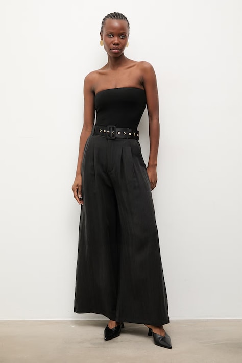 Answear.LAB spodnie damskie z lyocellem czarne high waist