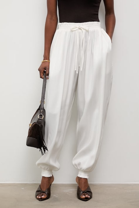 Answear.LAB spodnie damskie z modalem beżowe regular waist