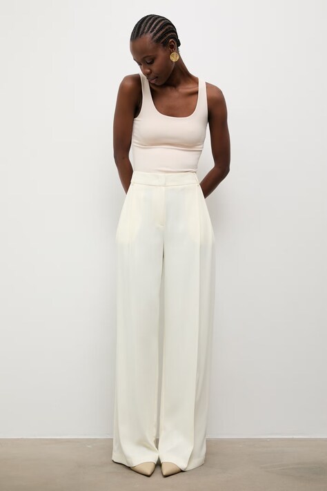 Answear.LAB spodnie damskie beżowe high waist