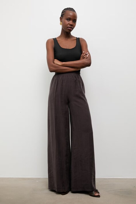 Answear.LAB spodnie damskie brązowe high waist