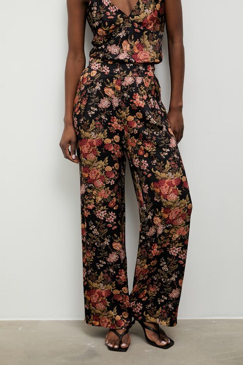 Answear.LAB spodnie palazzo damskie z wiskozy czarne high waist