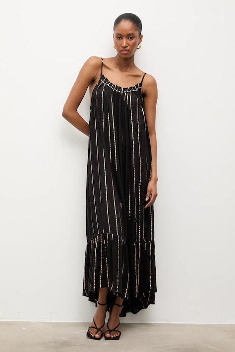 Answear.LAB sukienka wiskozowa kolor czarny maxi oversize