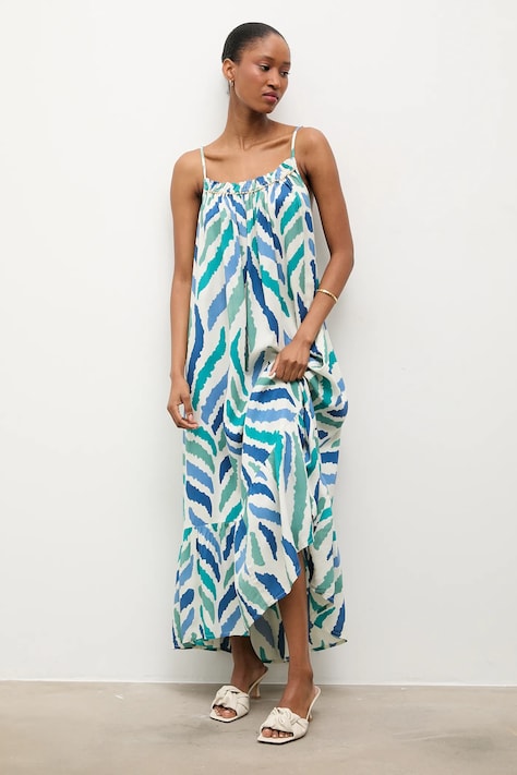 Answear.LAB sukienka kolor niebieski midi rozkloszowana