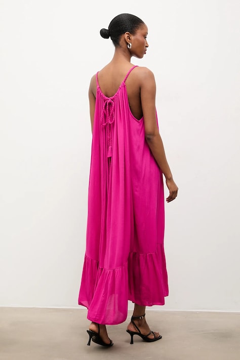 Answear.LAB sukienka kolor różowy midi oversize