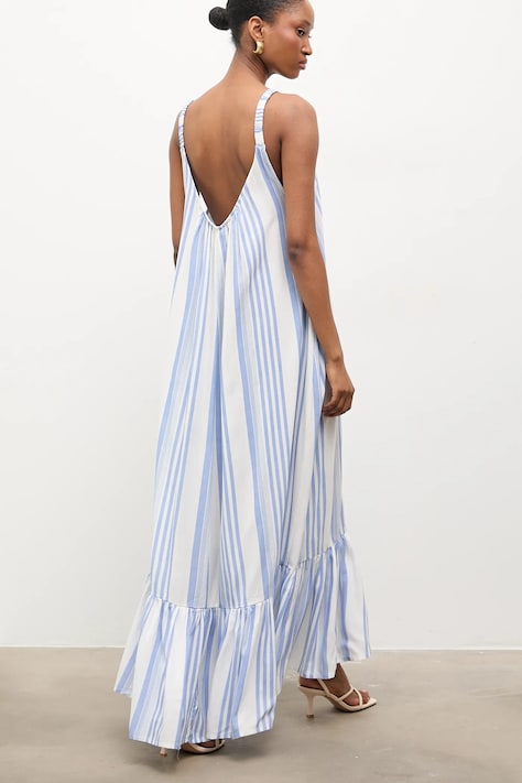 Answear.LAB sukienka wiskozowa kolor niebieski maxi oversize