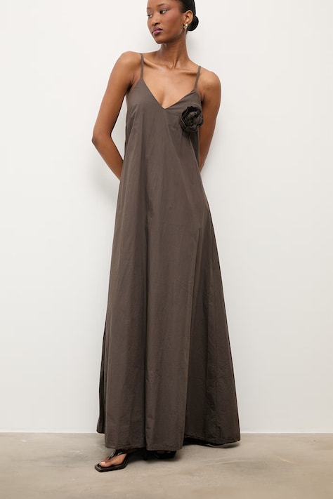 Answear.LAB sukienka letnia bawełniana brązowa gładka