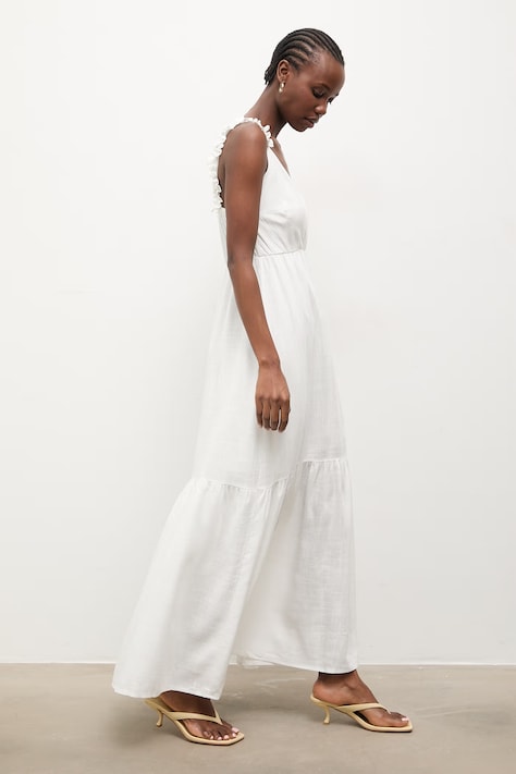 Answear.LAB літня сукня з льоном біла однотонна