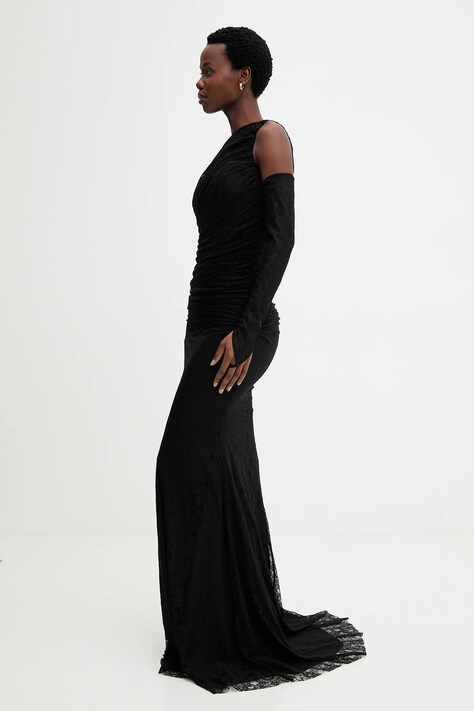 Answear.LAB sukienka kolor czarny maxi dopasowana