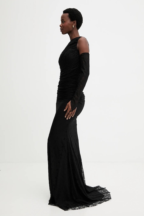 Answear.LAB sukienka kolor czarny maxi dopasowana