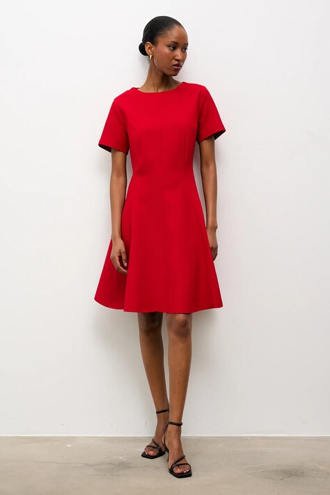 Answear.LAB sukienka kolor czerwony mini rozkloszowana