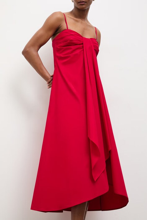 Answear.LAB sukienka bawełniana czerwona gładka