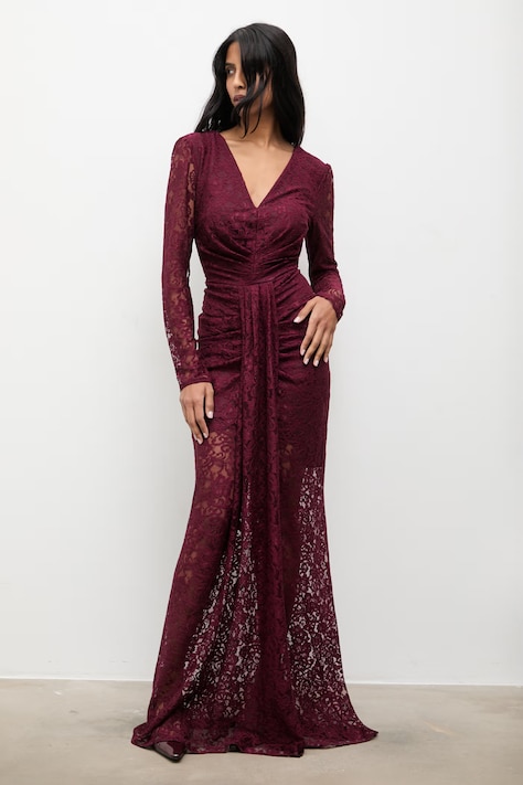 Answear.LAB sukienka kolor bordowy maxi prosta