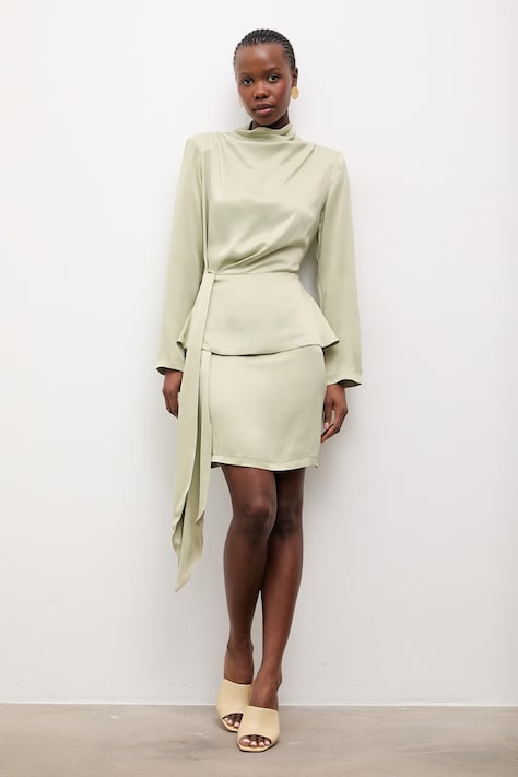 Answear.LAB sukienka kolor zielony mini prosta