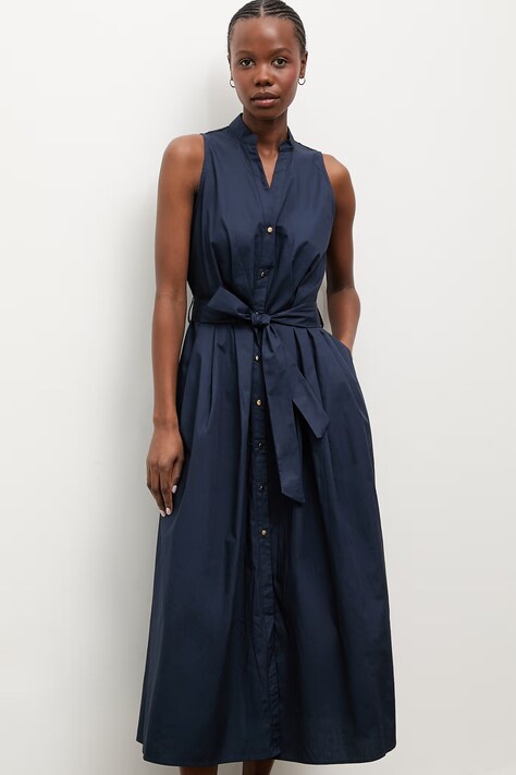 Answear.LAB sukienka bawełniana granatowa gładka