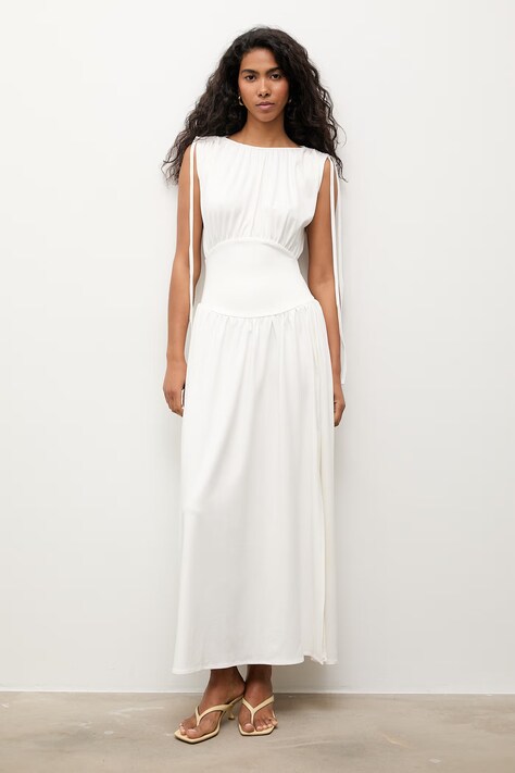 Answear.LAB sukienka z wiskozą biała gładka