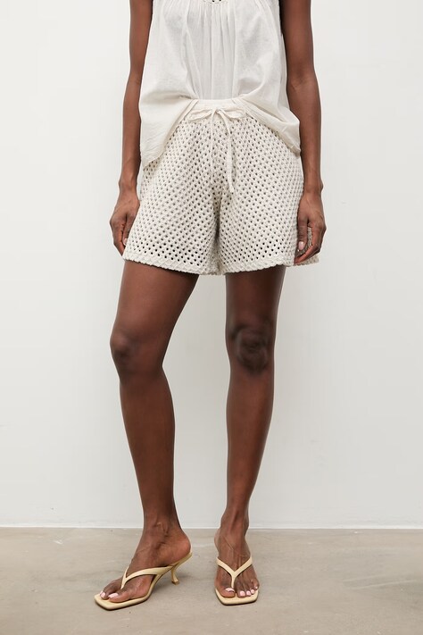 Answear.LAB szorty damskie bawełniane beżowe high waist