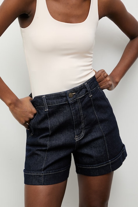 Answear.LAB szorty damskie jeansowe granatowe high waist