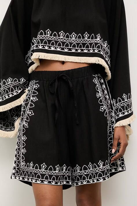 Answear.LAB szorty damskie z wiskozy czarne high waist