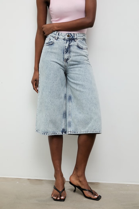 Answear.LAB bermudy damskie jeansowe niebieskie high waist