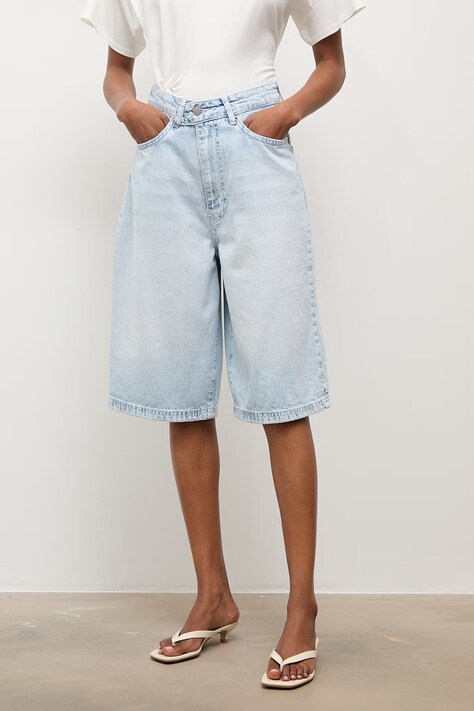 Answear.LAB szorty damskie jeansowe niebieskie high waist