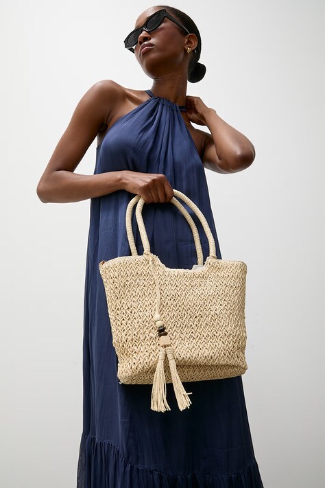 Answear.LAB crossbody torba ženska pletena bež