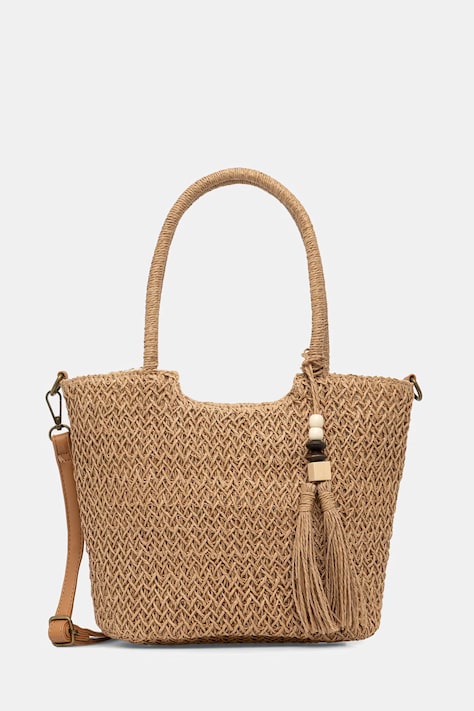 Answear.LAB torebka crossbody damska pleciona brązowa