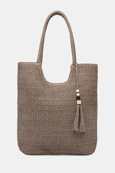 Answear.LAB torba plażowa damska pleciona brązowa