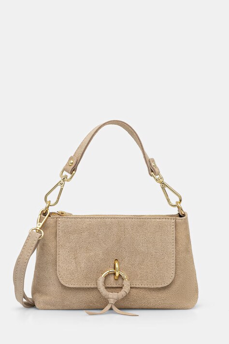 Answear.LAB torebka crossbody damska zamszowa beżowa