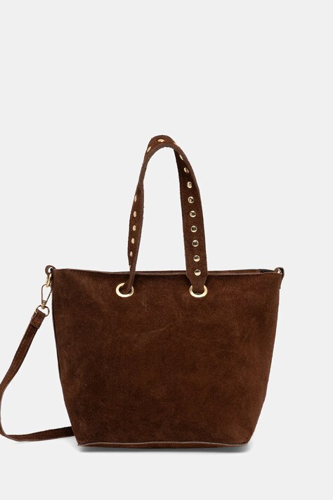 Answear.LAB torebka zamszowa kolor brązowy