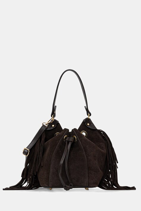 Answear.LAB torebka zamszowa kolor brązowy