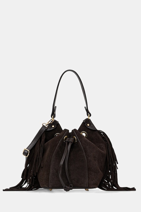 Answear.LAB torebka zamszowa kolor brązowy