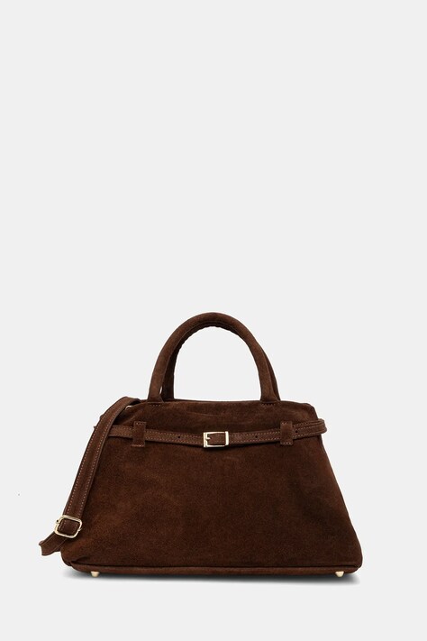 Answear.LAB torebka zamszowa kolor brązowy