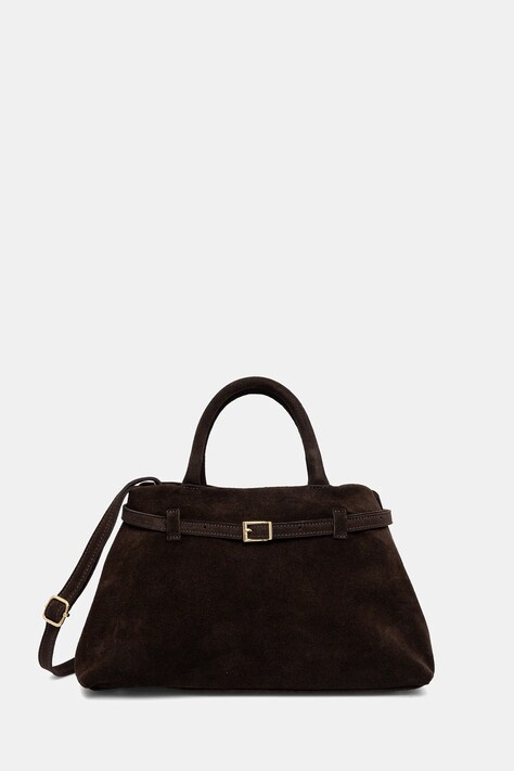 Answear.LAB torebka zamszowa kolor brązowy