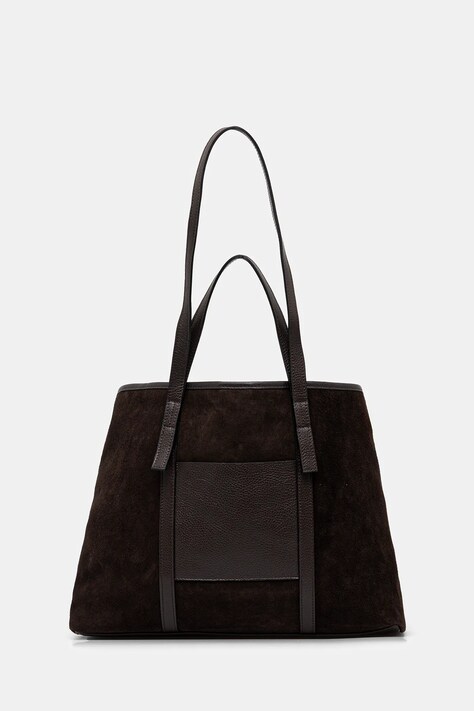 Answear.LAB torebka skórzana kolor brązowy